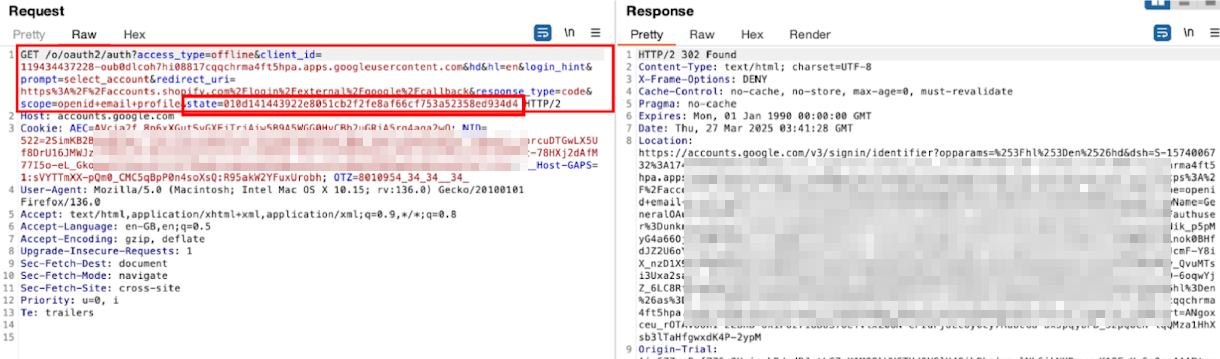 Authorization Request with “state” parameter on Shopify